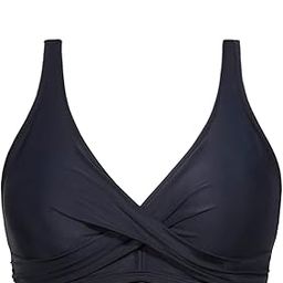 Women Full Coverage Bikini Top No Bottom Push up Swimsuits Top Sport Bra Bathing Suits Tops, Black, 20 Plus-picture-6