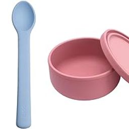 tudd Durable Dip and Scoop Set for Safe Self-Feeding | Blue with Lid Bowl | Airtight Silicone Bowl for Babies-image-41