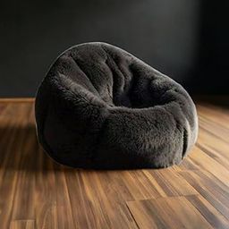 U & I Designs Bean Bag Fur for Adults & Kids Soft Cozy Bean Bag Chair (Bean Bag Without Beans) (Black)-image-68