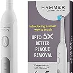HAMMER Ultraflow Plus Oscillating Electric Toothbrush for Adults with 2 Brush Heads, 4 Brushing Modes (White)-image-70
