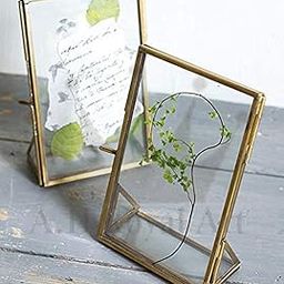 Decorative Glass & Brass Table Top Photo Frame (4x6 inch, Golden) ,Tabletop-28