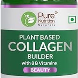 Pure Nutrition Plant based Collagen Builder with 8 B Vitamins, Collagen Supplement for Women & Men, Biotin & Vitamin C for Glowing Skin, Strong & Healthy Hair, Nails, Bones & Joints - 60 Veg Tablets-image-10