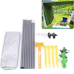 CNCEST RV Awning Sun Shade Car Side Awning Rooftop Pull Out Tent Shelter Waterproof Camping Trailer SUV SunBlocker 2.8m x 1.8m-image-1