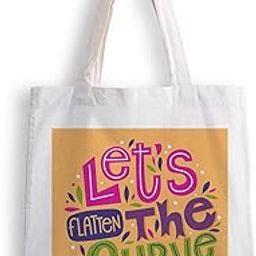 Canvas Tote Bags for Women, College Bag for Girls, Tote Bag for Shopping, Travel & Beach Bags for Women - Let's the Curv - D No - 227-image-29