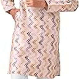 Jacquard Kurta for Men Stylish Round Neck, Mandarin Collar | Regular Fit with 2 Side Pockets for Festive & Wedding Use-image-66