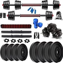 Bodyfit Adjustable Dumbbells Weights Fitness Home Gym Exercise Set, Free 1Kg PVC Dumbbell Pair. (10Kg Set)-15