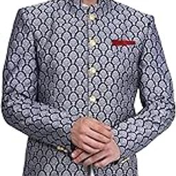 Banarasi Rayon Cotton Blue Blazer :- 46 / 2X-Large :- Blazer1558-image-22