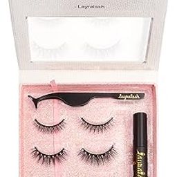 Layralash Magnetic False Eyelash and Magnetic Eyeliner Kit, Eye Makeup Waterproof Liquid Eye Liner, 3D Faux Mink Eye Lashes Natural Reusable Lashes 3 Pairs, Free Applicator-18