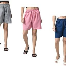 Women Crepe Solid Hotpant Shorts for Summer [Pack of 3]-picture-22