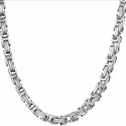 silver chain for men combo necklace for men platinum chains for men neck chain for men chain for boys mens chain Stainless steel stylish long chains Locket Pendant golden chain fashion A455-image-71