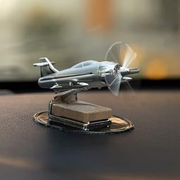 PROODOS Car Accessories Solar Car Perfumes & Fresheners For Dashboard Pod|Solar Plane With Fragrance For Car (Silver)-1