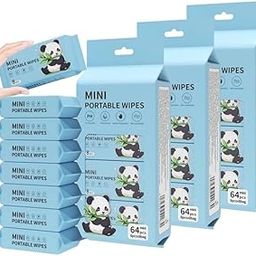 GJROAD Mini baby wipes – disposable, travel-friendly pocket-sized wet tissues for baby skin care. Ideal for cleansing and moisturizing babies’ hands and face. Gentle sanitizing wipes suitable for children, (64 Wipes X 1 Pack)-image-26