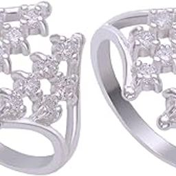 Adjustable Cubic Zirconia Sterling Silver Toe Ring For Women | Chandi Bichiya | With Certificate Of Authenticity-image-89