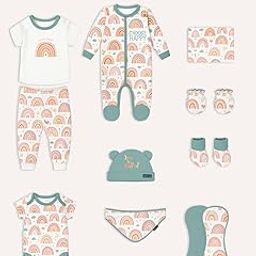 Polka Tots 100% Cotton Pack of 10 Jumbo Hamper Set Rainbow Print - Multicolor - NB-image-8