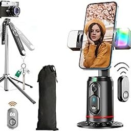 Al Face Tracking Phone Holder, 360° Rotation Face Body| Gesture Control Tripod Smart Shooting Camera Mount with Remote. No App Required (Combo Offer)-24