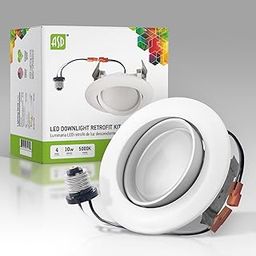 ASD - 4 Inch LED Recessed Lights, Retrofit with 10W Gimbal (85W Replacement), 740Lm Dimmable 5000K, CRI 90, Baffle Trim, ETL 1 Pack-picture-23