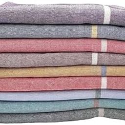 Annria Traders Pure Cotton Kerala Bath Towel/Kerala Thorthu for Regular Use (150cmX75cm) - 4 Piece Extra Larges, Colour-image-94