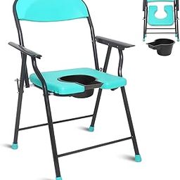 ANATOMIX Folding Commode Chair, Toilet Seat for Elderly, Disabled, Pregnant Women, Stainless Steel, 100 Kg Capacity-picture-7