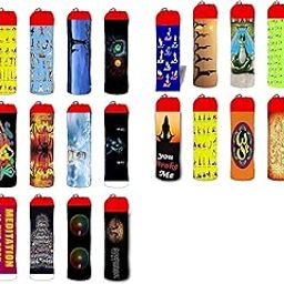 Active Elements Pack of 2 Waterproof Printed Yoga mat Cover/Bag for Standard Size of Yoga Mats. Pack of Two - Any Design from Collection (5)-image-1