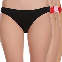Women's Cotton Lycra Solid Panties Bikini Briefs Set (Pack of 4) (SN2471-L)-image-95