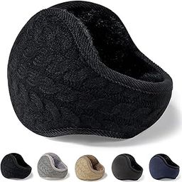 Earmuffs, Cold Protection, Ear Warmers, Improved Heat Retention Effect, 10° Cold Protection, Folds 180°, Fluffy Boa Lining, No Ear Pain, Non-Slip, Ear Covers, Back Arms, Compact, Stress Free, Windproof, Thermal, Cycling, Commuting to Work, School, Motorcycle, Outdoor, Autumn, Winter, Unisex-picture-1