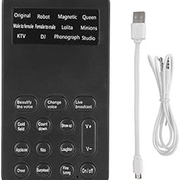 Universal Sound Changer Phone Computer Mini Sound Card Mini Sound Changer Male to Female Game Live Broadcast Handheld Microphone Voice Changer for Mobile Phone/PC-29