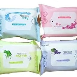 Refreshing Wet Wipes With 4 Different Fragrance, Facial Wet Wipes For Face And Travel Use For Girls And Boys Pack Of 4-55