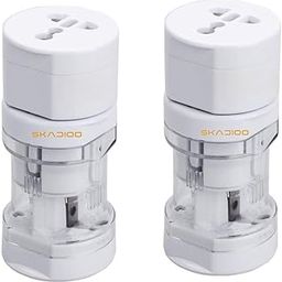 SKADIOO Universal Charger Adapter 240V | 2 Years Warranty | Universal Travel Adapter All in One, International Travel Adapter for 150+ Countries (Set of 2, White)-24