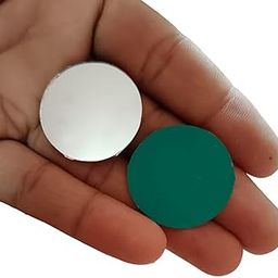 NNJ GROUP Round Big Size Mirror for Lippan Art & Craft Work – 50 Pcs 1 Inch Acrylic Mirrors for DIY, Jewellery Making, Resin Art – Free Fabric Glue Cone Included-image-66