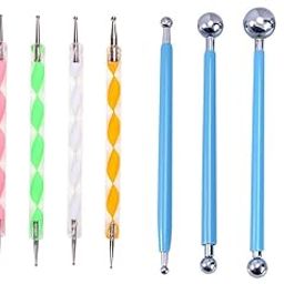 Oytra 9 Piece Ball and Acrylic Dotting Tool Set Embossing Stylus for Clay Pottery Ceramic Nail Art and Polymer Clay ( Multicolour)-image-5