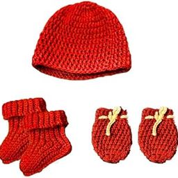 Saca Handmade New-born Baby woollen Cap, Mitten and Booties Combo Set | Infant Cap Set | Mittens Set | Bootie Set | Kids Gloves & Socks Set | Baby Gift Set | 0-3 Months-14