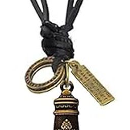 Religious Lord Venkateswara Tirupati Balaji GreyMetal And Adjustable Leather Pendant Necklace Chain For Men And Women SPn80-image-79