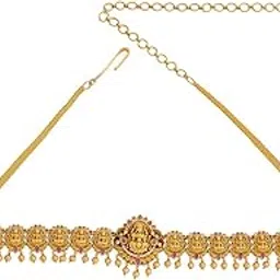 kushal's Fashion Jewellery Ruby Gold Polished Antique Belt With Adjustable Chain Best for Festive Season & Special Occasion - 421607-picture-1