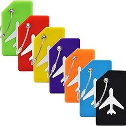7 Pack Silicone Luggage Tag Baggage Handbag Travel Suitcase Tags with Name ID Card Perfect to Quickly Spot Luggage Suitcase (Multicolor-image-22