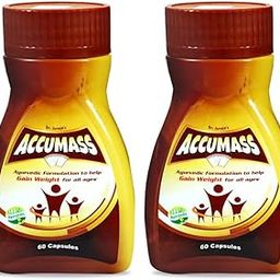 Accumass Unisex Natural Weight Gainer Capsules - Pack of 2-25