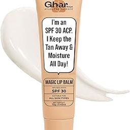 Ghar Soap Brightening Magic Lip Balm with SPF 30 | For Dark, Pigmented, Dry, Flaky Lip | SPF 30 for Sun Damage and Discoloration | Lip Balm for Glossy Buttery Soft Pink Lips | For Women & Men - (12 gm)-3