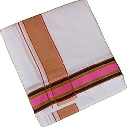 100% Cotton Men’s Dhoti/Angavastram/Panjagajam/ 4 mtr Dhoti with 2.25 mtr Set of 1 [9x5]-30
