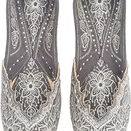 Women's Leather Jutti with Embroidery Work Traditional Jutis/Mojari/Belly/Bellies for Girl's-picture-43