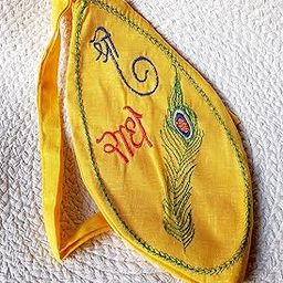 UAS Yellow Khadi Zipped Bead Bag Embroidery ONE Side-image-3