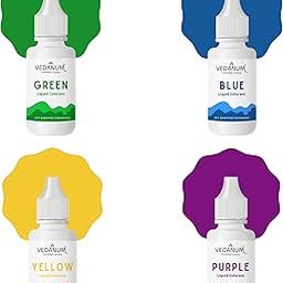 DIY Premium Liquid Colors for Soap Making, Bath Bombs, Bath Salts, Cosmetics, Skin Friendly Pigments, Pack of 4 (15 ml Each) Green, Blue, Yellow, Purple-8