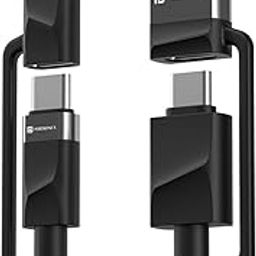 Portronics Omnicord 60W 4 in 1 Nylon Braided Fast Charging Cable With Multiple Port, Type C to Type C/Lightening, USB A, Fast Data Sync, Compatible With Type C Devices, Tablets/ipads & Laptop/Macbook-16