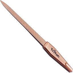 TRITON Professional Nickel Coated Nail Shaper/Filer With Plastic Handle Tool for Manicure n Pedicure, Finger n Toe Shaping,Smoothing n Nail Art_Copper-image-0