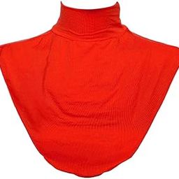 Women Modal Faux Turtleneck Half Top Dickey Collar Muslin Hijab Neck Cover Red-image-13
