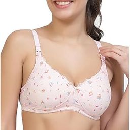 Organic Cotton Bamboo Feeding Bra I High Coverage Nursing Bra for Women with Lace Trim I Padded Maternity Bras for Women with Wire Free and Clasps-picture-25