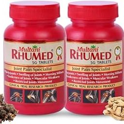 Multani Rhumed SG Tablets - 60 Tablets | Useful In Relief From Pain In Joints, Joints Swelling, Stiffness & Tenderness | Clinical Trial Research Product | Pain Relief | 60 Tablets in Each Bottle (Pack of 2)-30