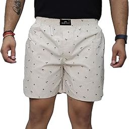 Cream Tree Printed Cotton Boxer for Men-21