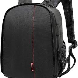 CALANDIS™ DSLR Camera Backpack Camera Bag 9.8x6x13.3inch for Outdoor Activities Sturdy Black Red | Cases, Bags & Covers | Camera & Photo Accessories-40