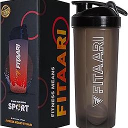 Premium Shaker Plastic Bottle, Durable Leak-Proof Bottle for all your Workout needs - Mixing proteins, smoothies and supplements, Stay Fit and Hydrated (Orange) (Black, 700)-image-75