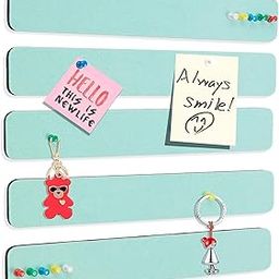 XAMILE 5 Pack Felt Pin Board Bar Strips, Light Blue Bulletin Boards for Wall – Self Adhesive Cork Boards with 35 Push Pins, Notice Boards for Office, Home Décor, Notes, Photos, Schedules (Light Blue)-20