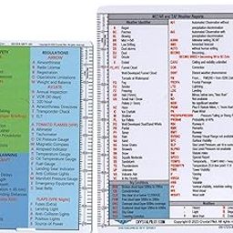 Crystal Pilot Aviation Acronym Placard with Sectional and WAC Scale (Medium Size) and METAR Cheat Sheet with VFR-IFR Flight Planning Note Board-0